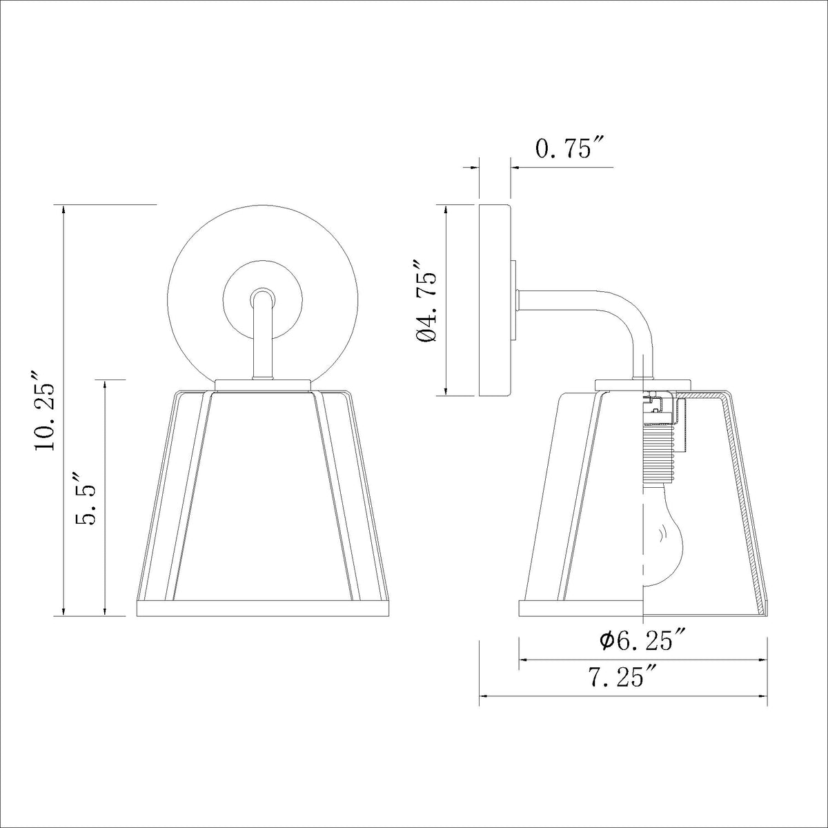 Fulton 6.25'' Sconce dimensions