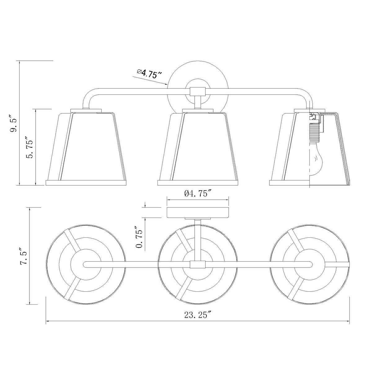 Fulton 23.25'' Bathroom Vanity dimensions