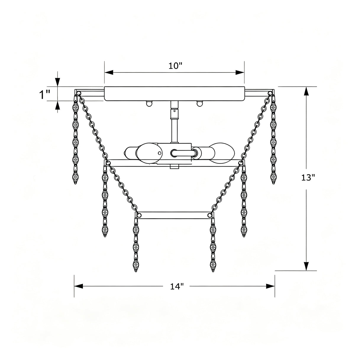 Gabrielle 14'' Flush Mount dimensions
