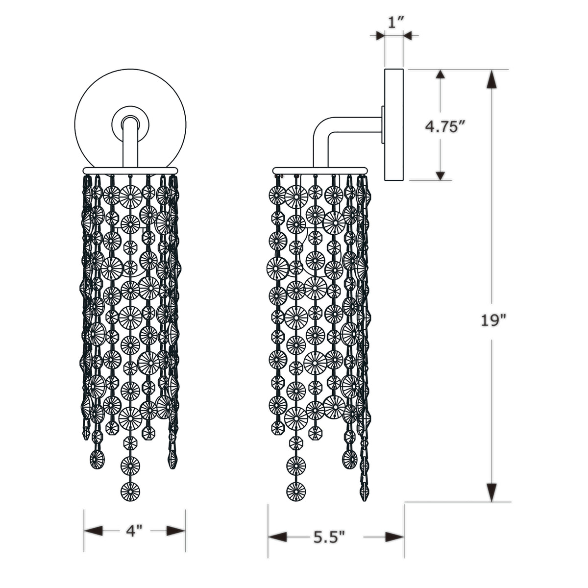 Gabrielle 4.75'' Sconce dimensions