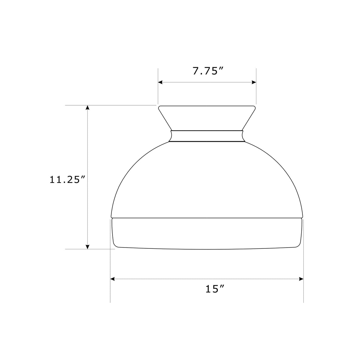 Gidget 15'' Flush Mount dimensions