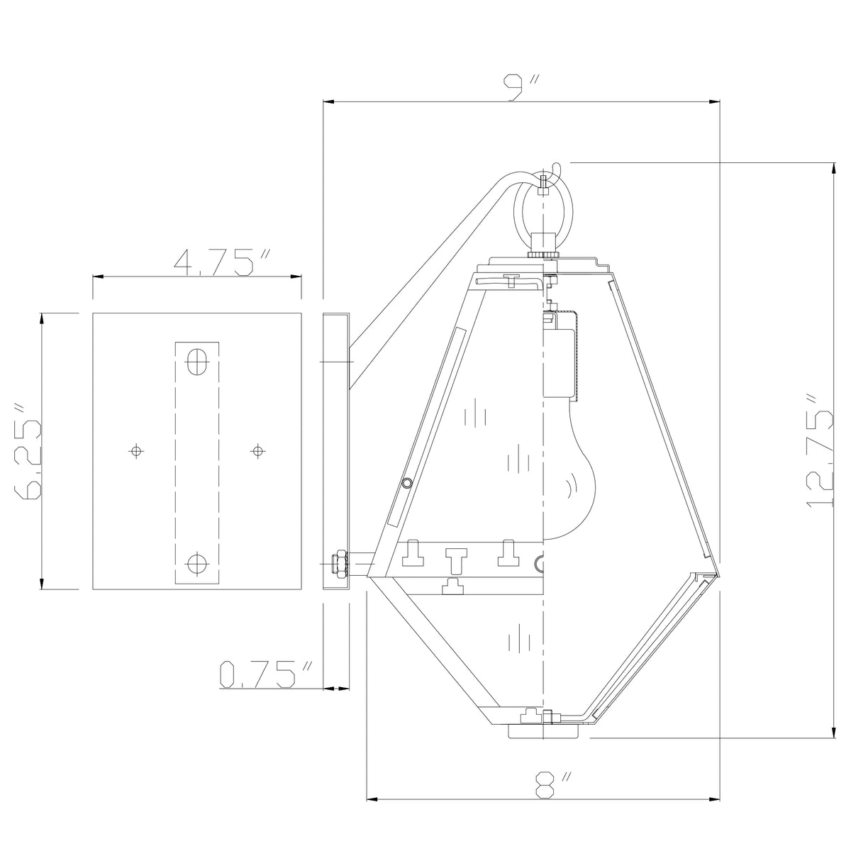 Glacier 8'' Outdoor Sconce dimensions