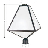Glacier 14'' Outdoor Post - Dimensions Diagram (GLA-9709-OP-BC)