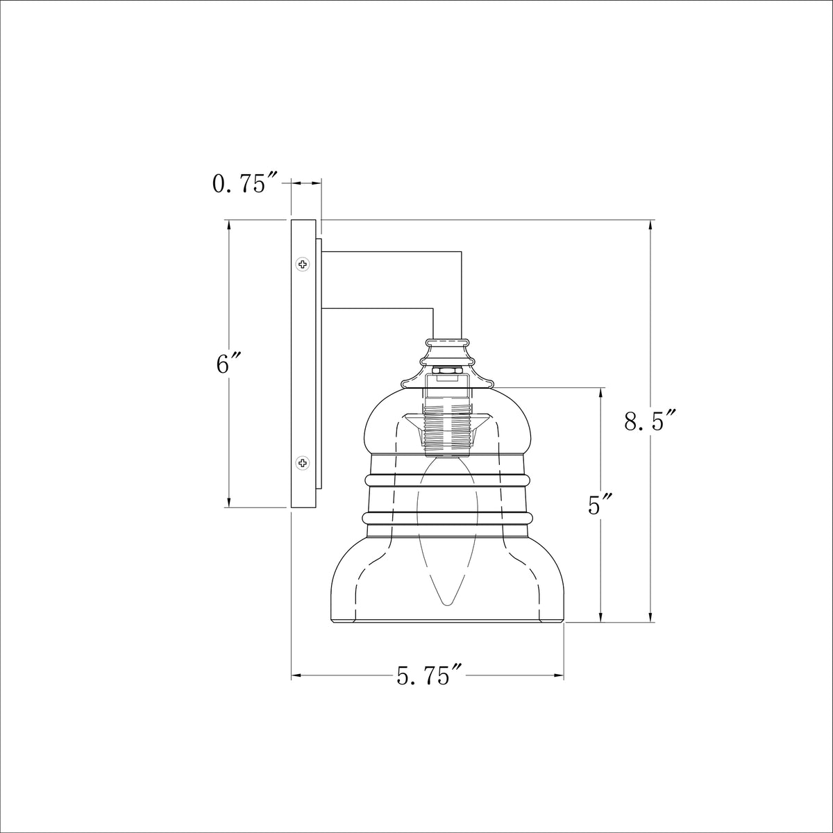 Gregory 5'' Sconce dimensions