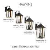 Hawkins 9.5'' Outdoor Sconce in Matte Black - Textured Gold - Collection View (HAW-602-MK-TG)