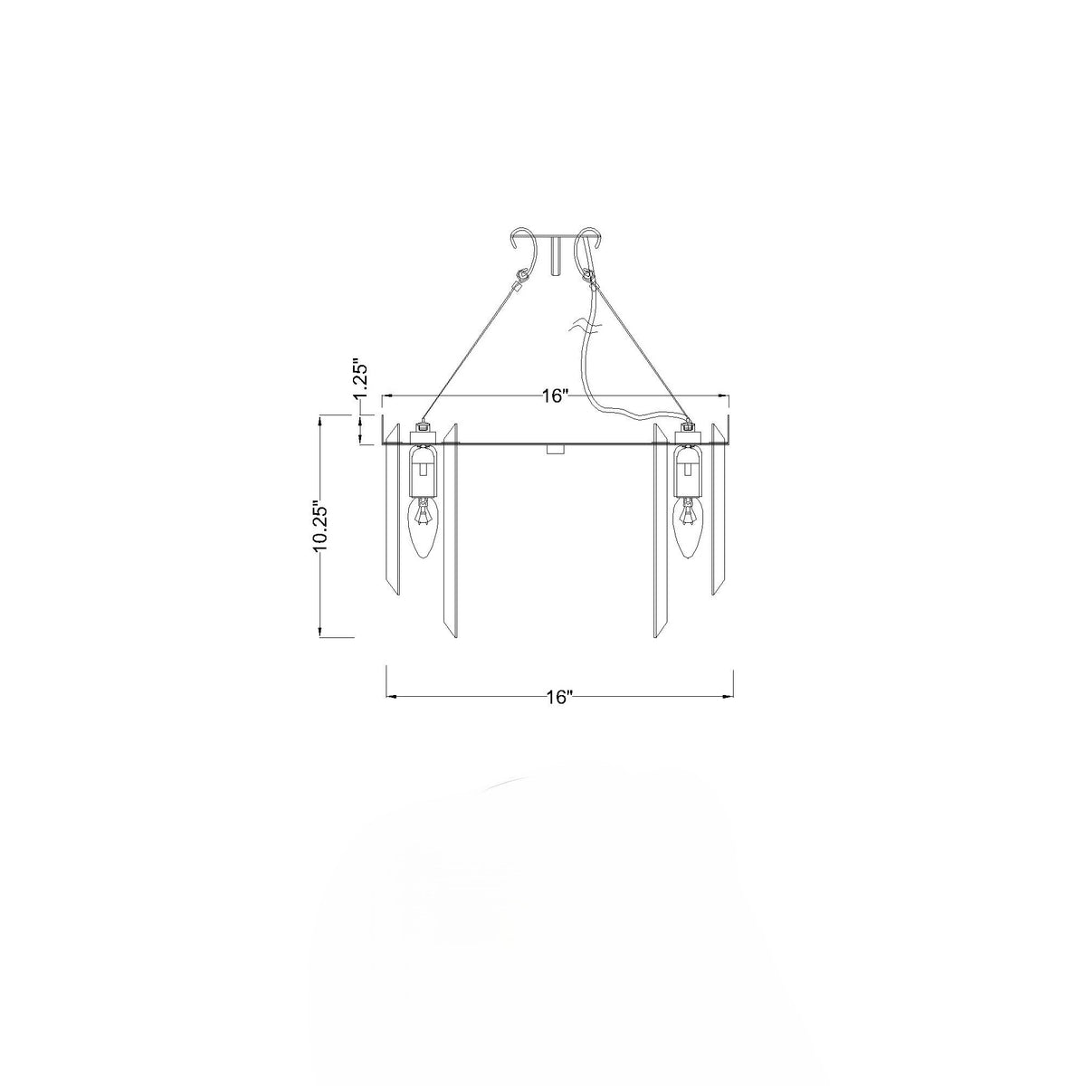 Hayes 16'' Flush Mount dimensions