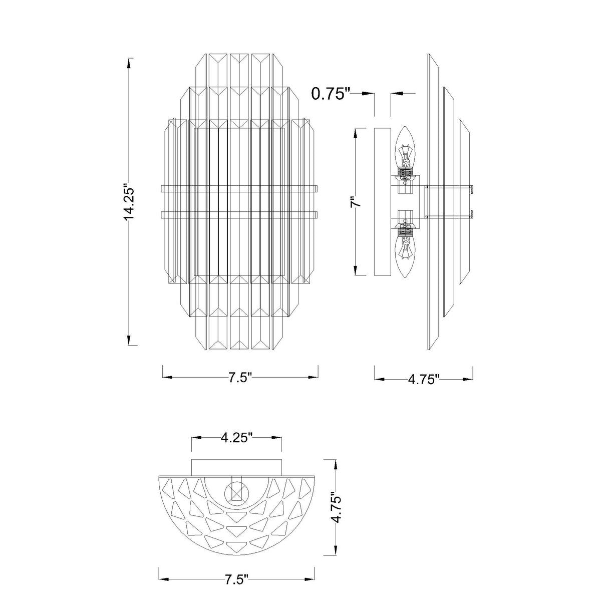 Hayes 7.5'' Sconce dimensions