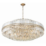 Hayes 40.5'' Chandelier in Aged Brass - Front View (HAY-1409-AG)