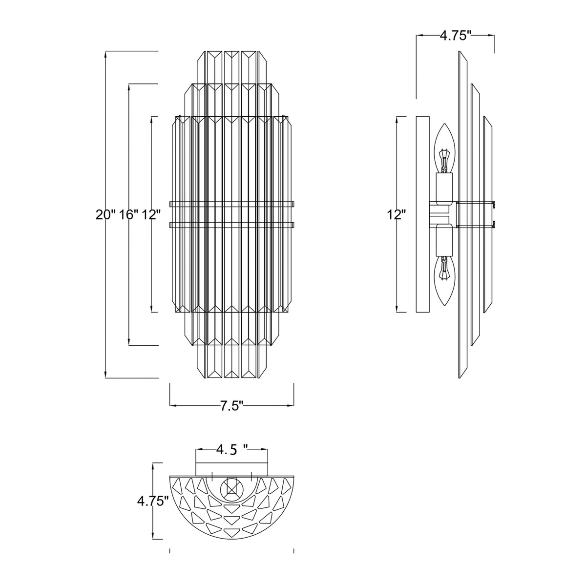 Hayes 7.5'' Sconce dimensions