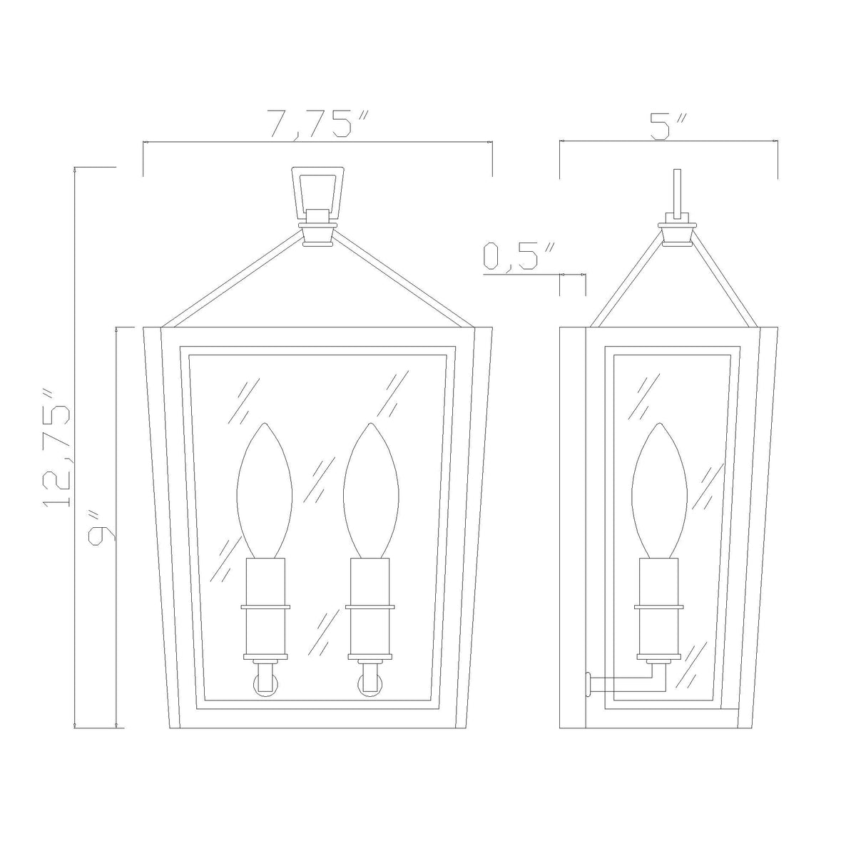 Herrick 7.75" Sconce dimensions