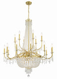 Haywood 40'' Chandelier in Aged Brass - Front View (HWD-7722-AG)