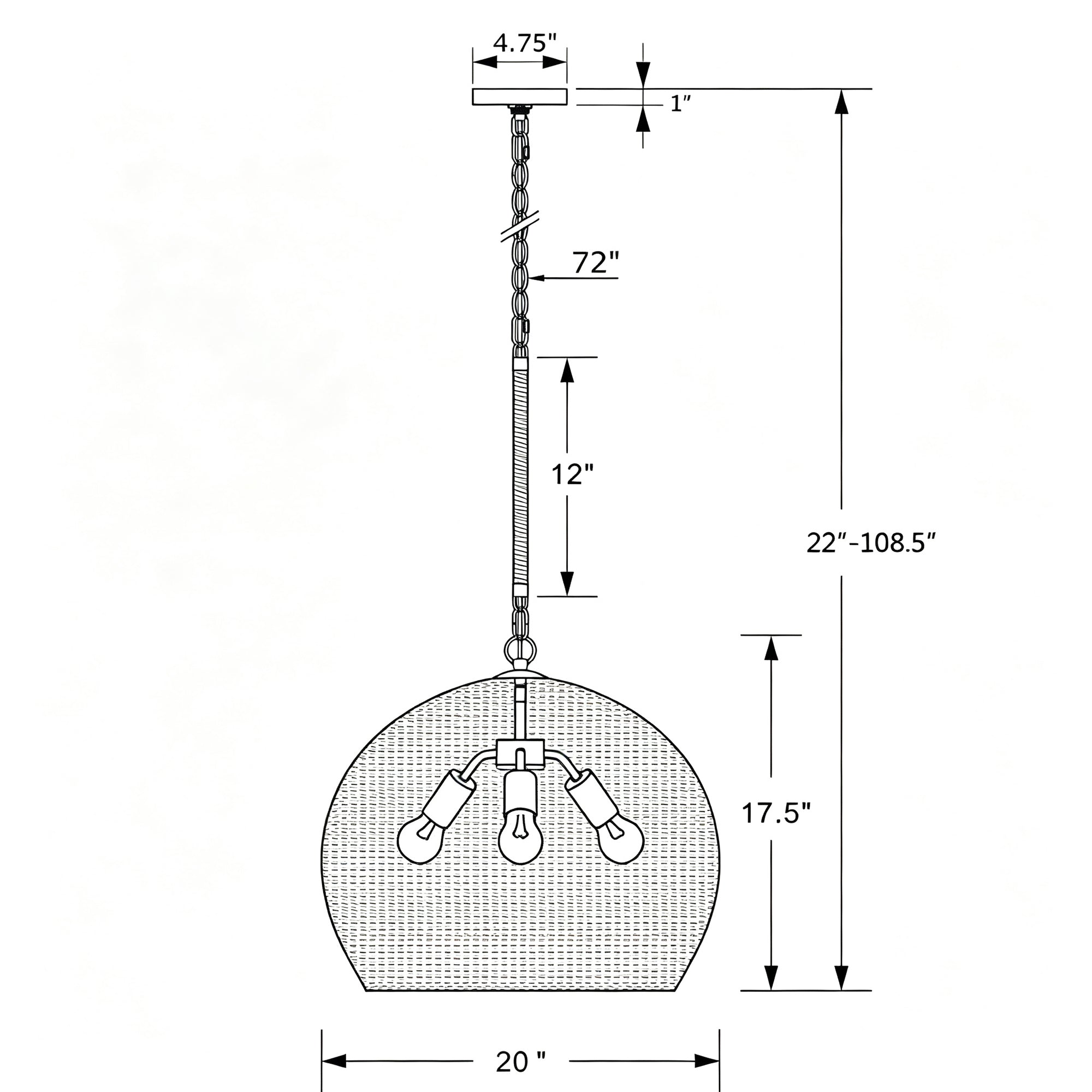 Jace 20'' Pendant | Crystorama Lighting