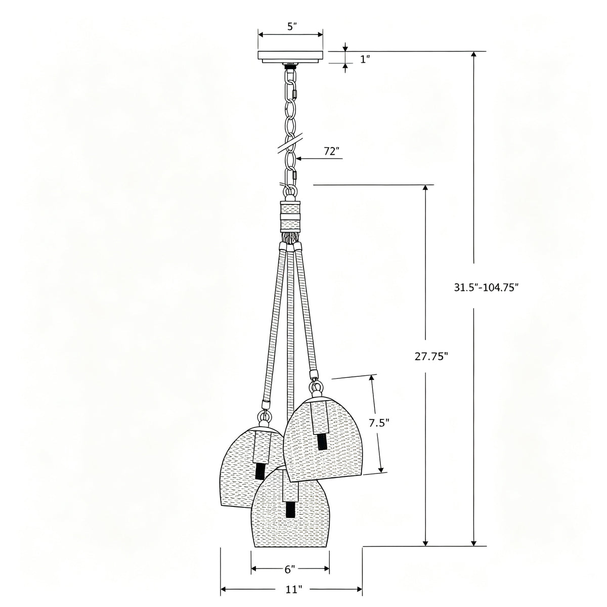 Jace 11'' LED Pendant dimensions