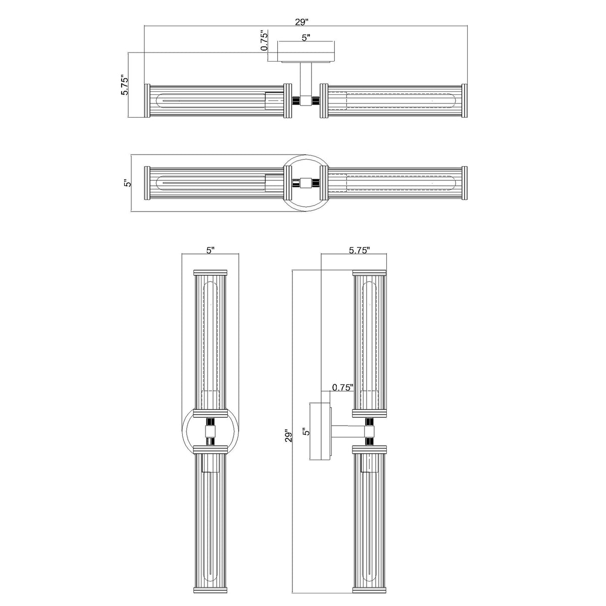 Jarvis 29'' LED Sconce dimensions