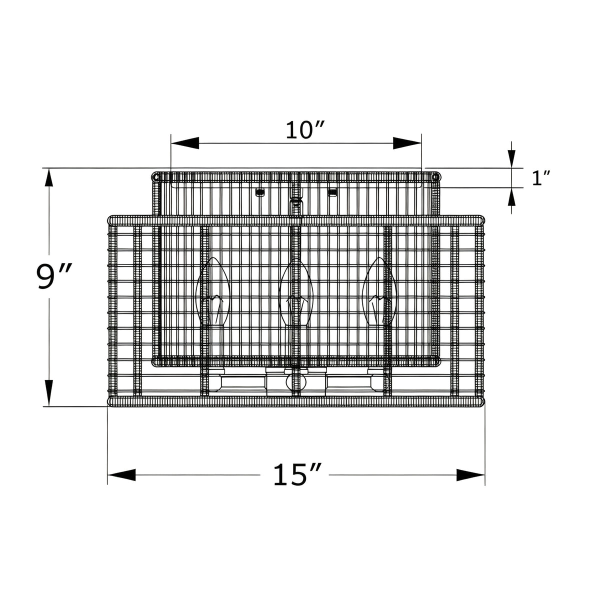 Jayna 15'' Flush Mount dimensions