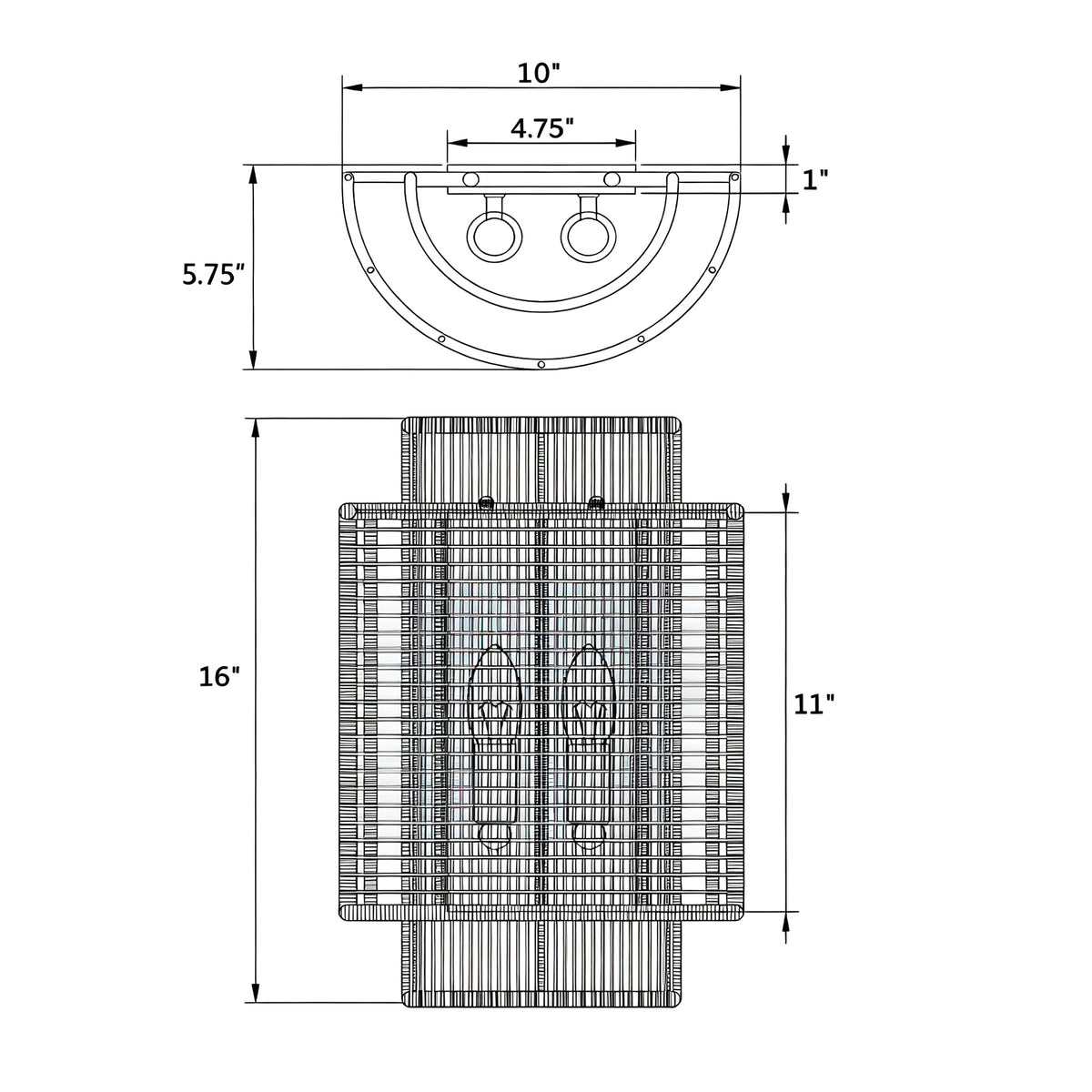 Jayna 10'' Sconce dimensions