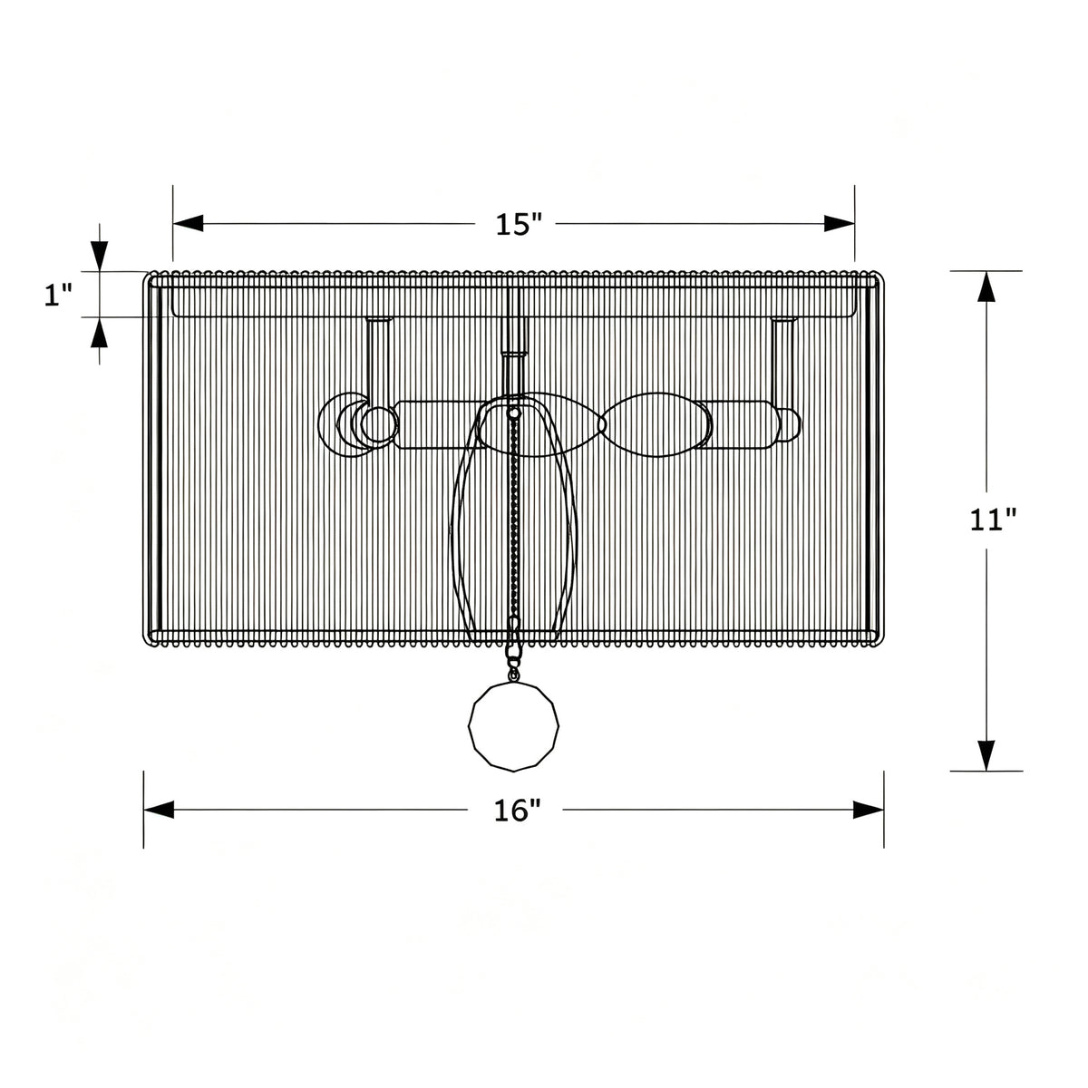 Jessa 16'' Flush Mount dimensions