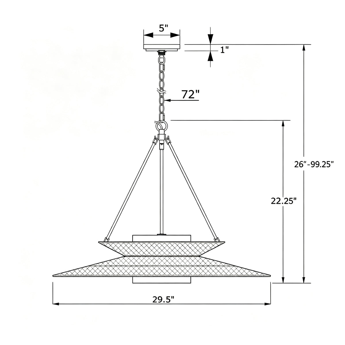 Janipher 29.5'' Chandelier dimensions