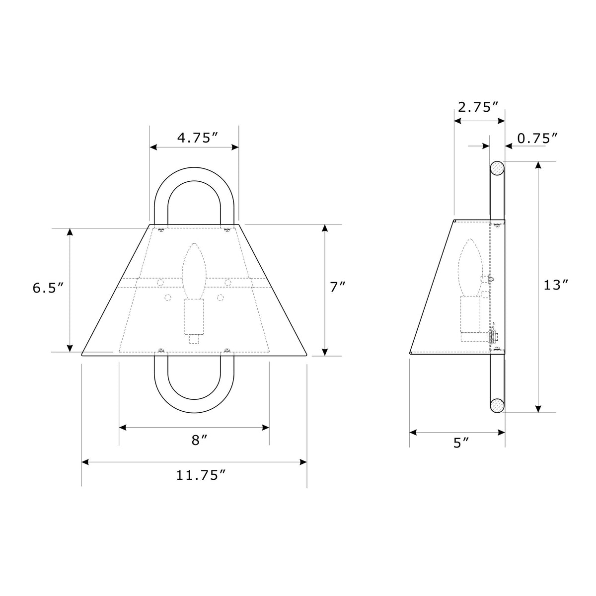 Jojo 11.75'' Sconce dimensions