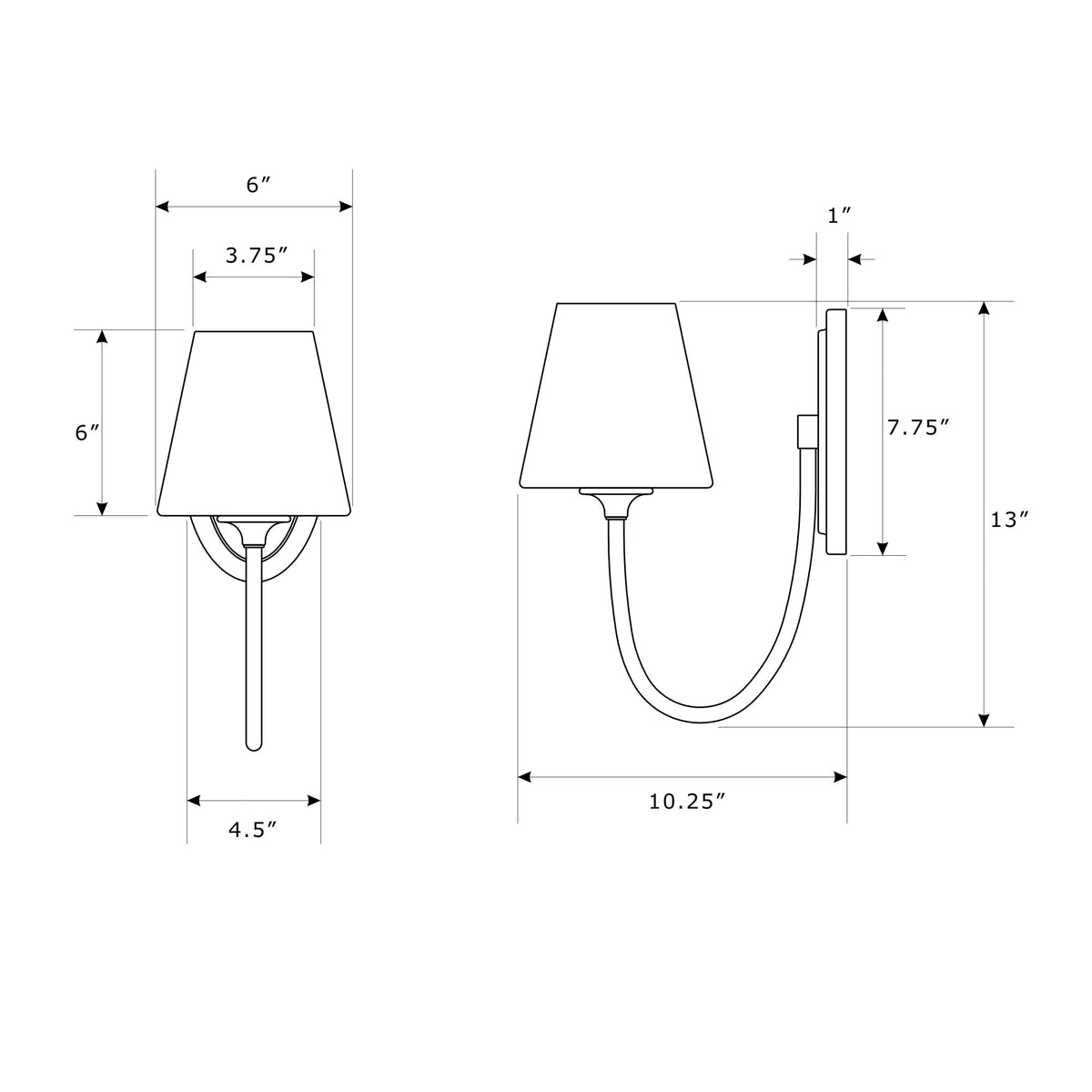 Juno 6'' Sconce dimensions