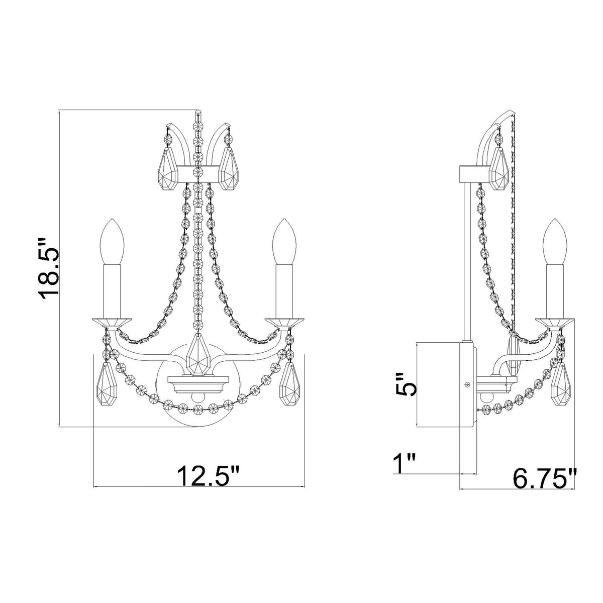 Karrington 12.5'' Sconce dimensions