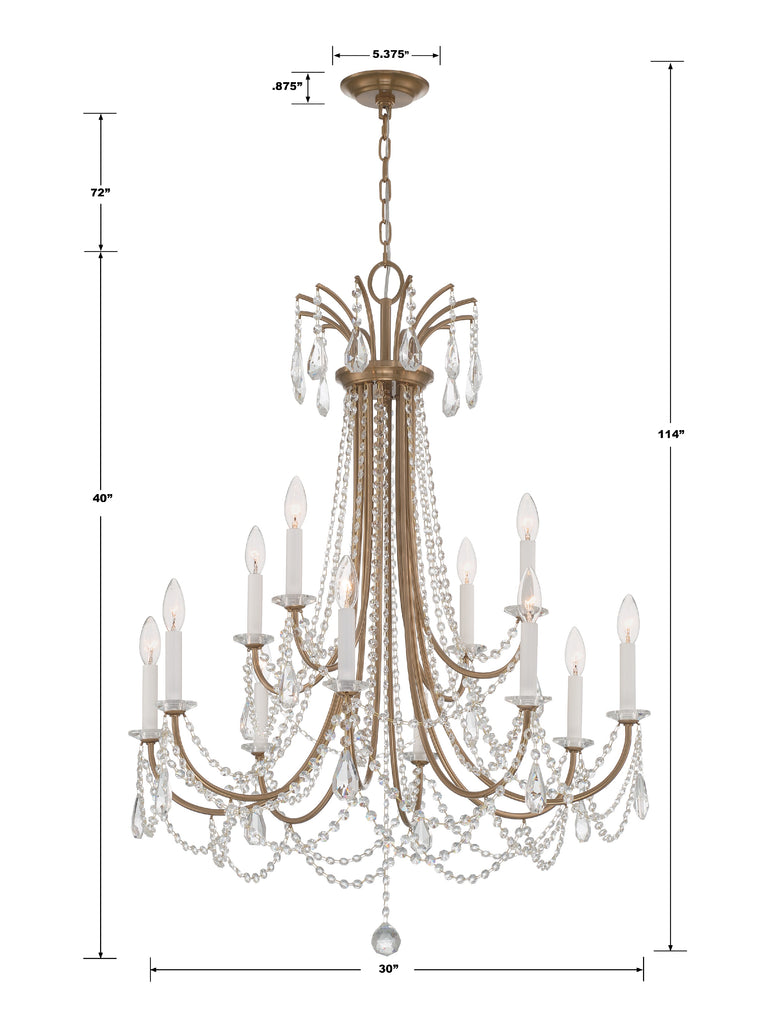 Karrington 12 Light Chandelier – Crystorama