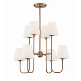 Keenan 28'' Chandelier in Vibrant Gold - Front View (KEE-A3008-VG)