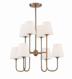 Keenan 28'' Chandelier in Vibrant Gold - Front View (KEE-A3008-VG)
