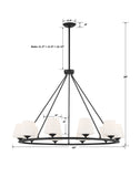 Keenan 42'' Chandelier - Dimensions Diagram (KEE-A3009-MK)