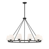 Keenan 42'' Chandelier in Matte Black - Front View (KEE-A3009-MK)