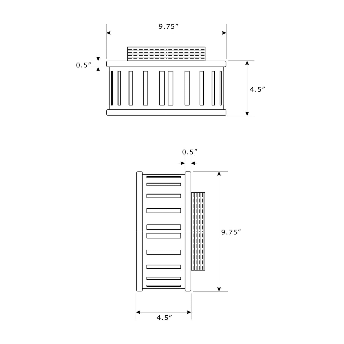 Kendal 9.5'' Flush Mount dimensions