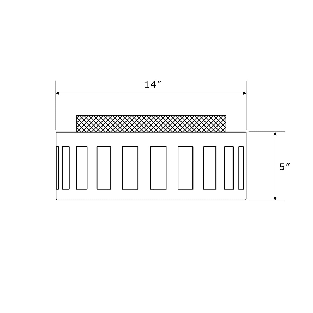 Kendal 14'' Flush Mount dimensions