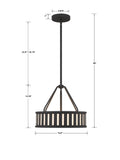 Kendal 15.5'' Chandelier - Dimensions Diagram (KEN-8303-BF)