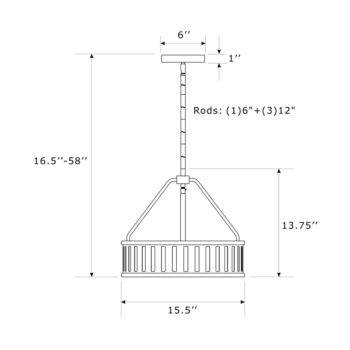 Kendal 15.5'' Chandelier dimensions