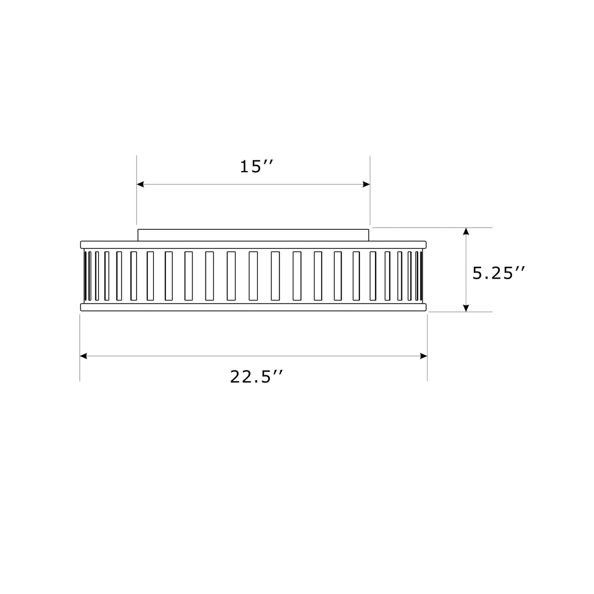Kendal 22.5'' Flush Mount dimensions