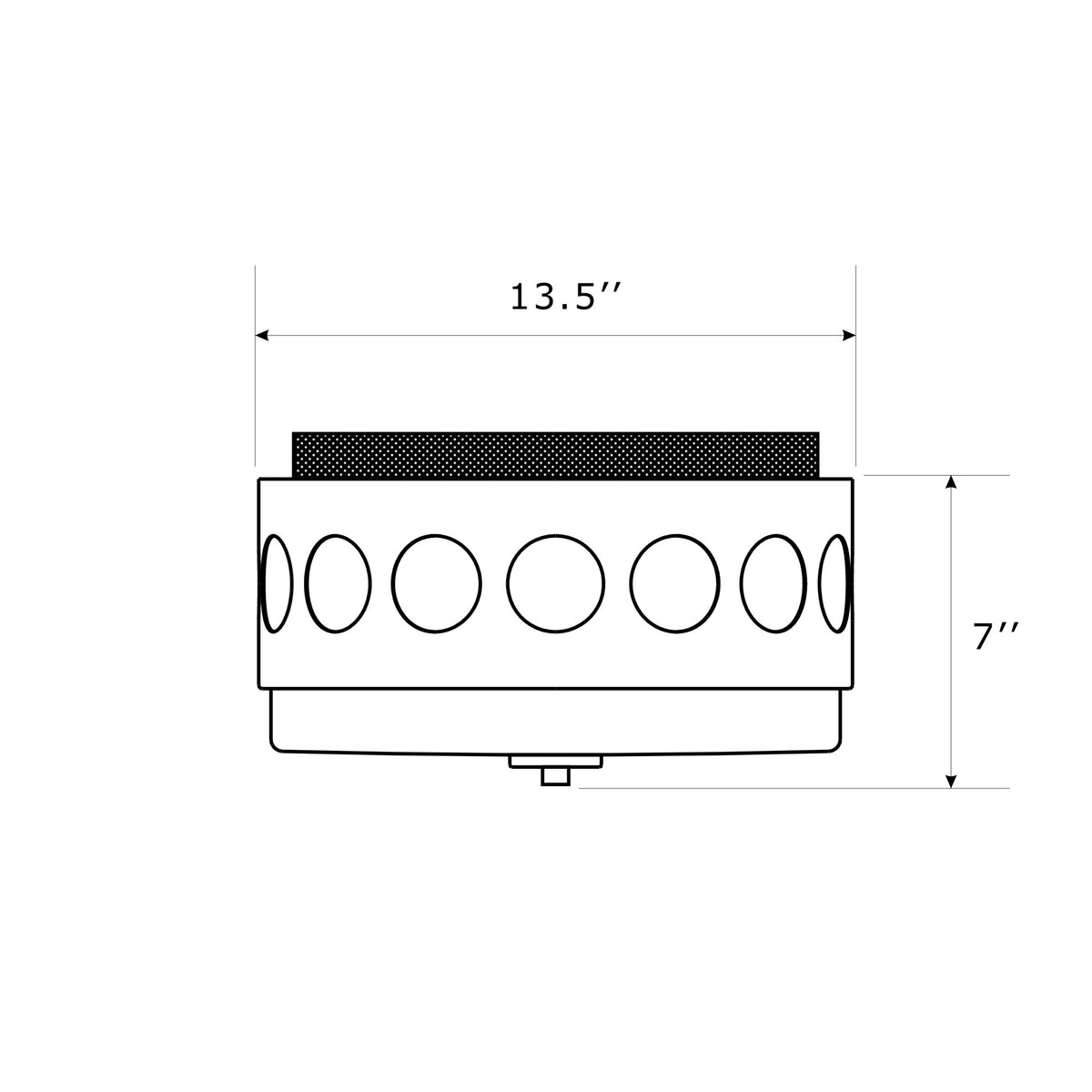 Kirby 13.25'' Flush Mount dimensions