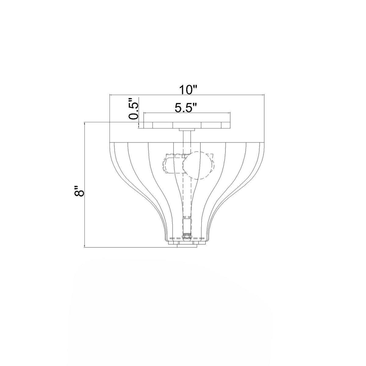Layton 9.75'' Semi Flush Mount dimensions