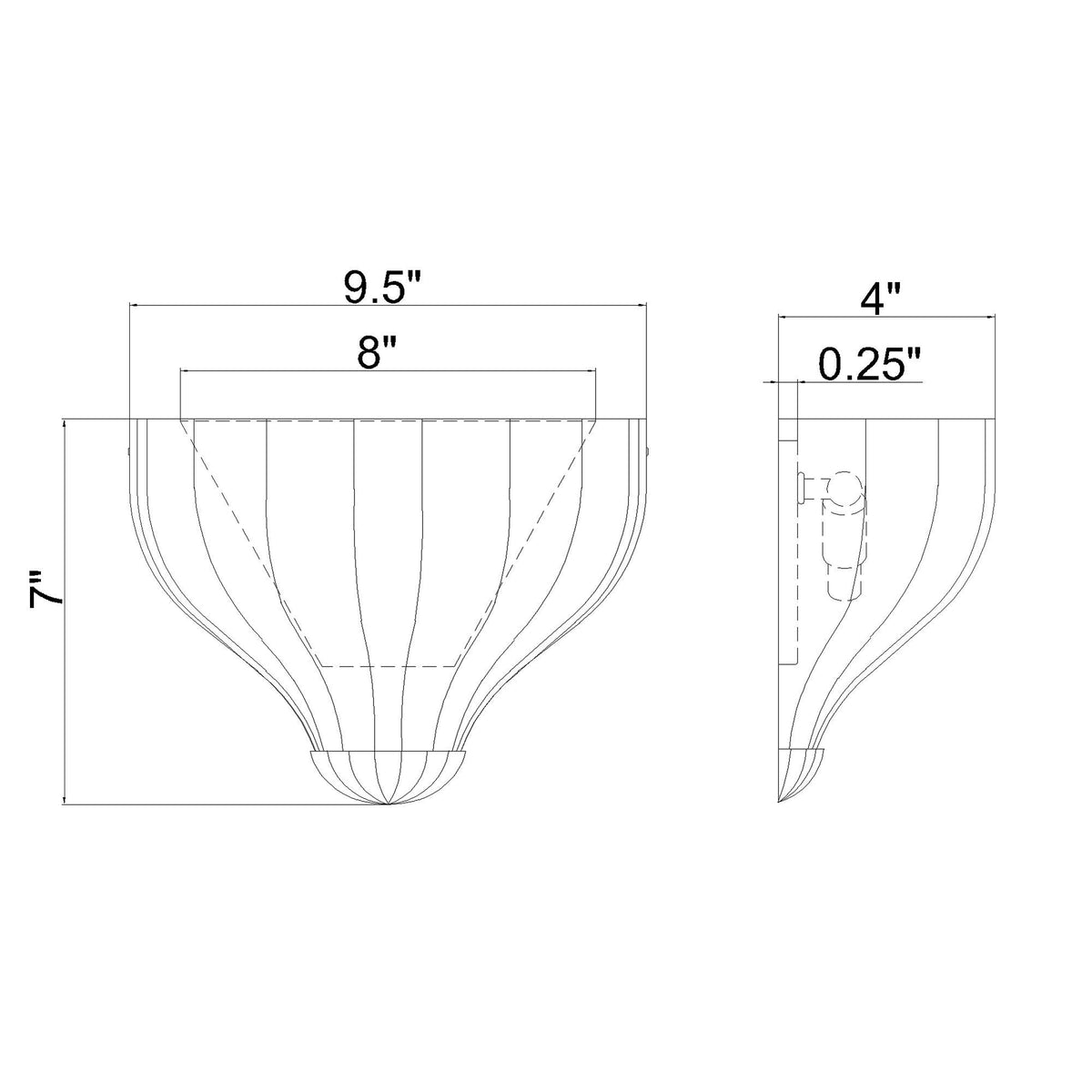 Layton 9.5'' LED Sconce dimensions