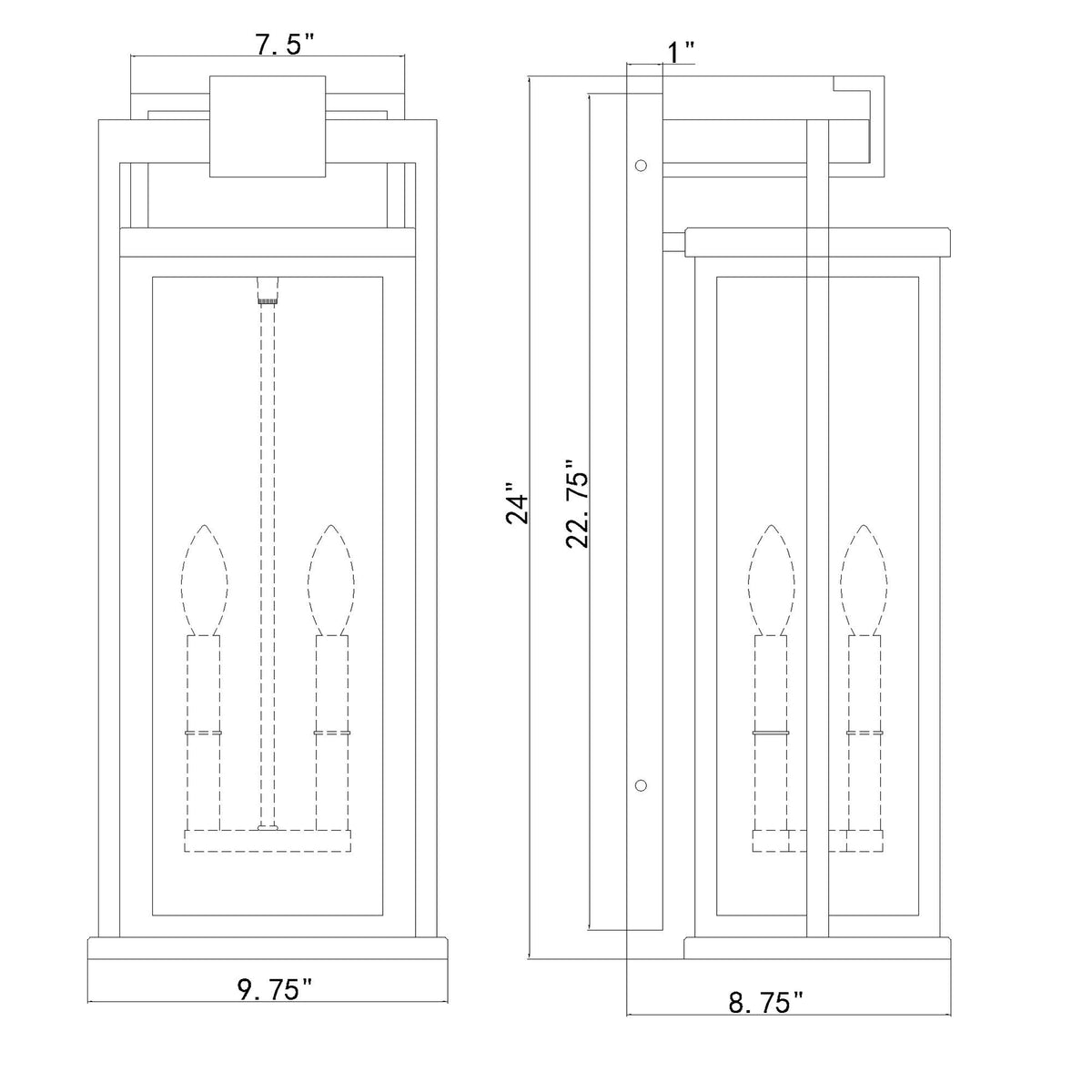 Lendel 9.75'' Outdoor Sconce dimensions