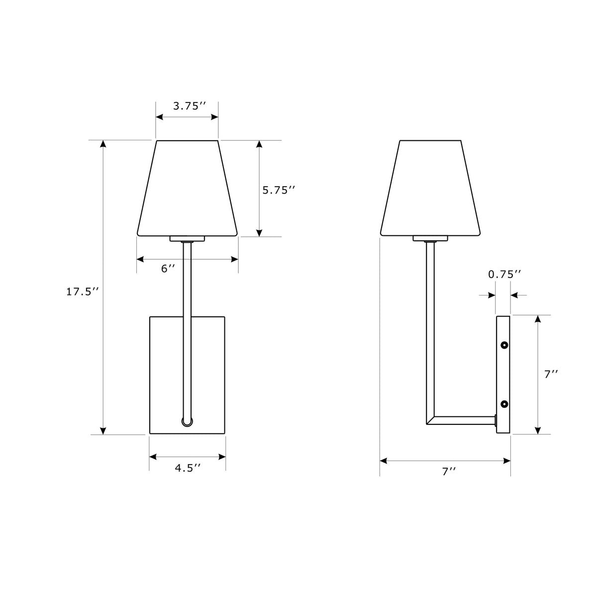 Lena 6'' Sconce dimensions