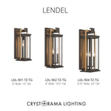 Lendel 8'' Outdoor Sconce in Twilight Bronze - Textured Gold - Collection View (LDL-902-TZ-TG)