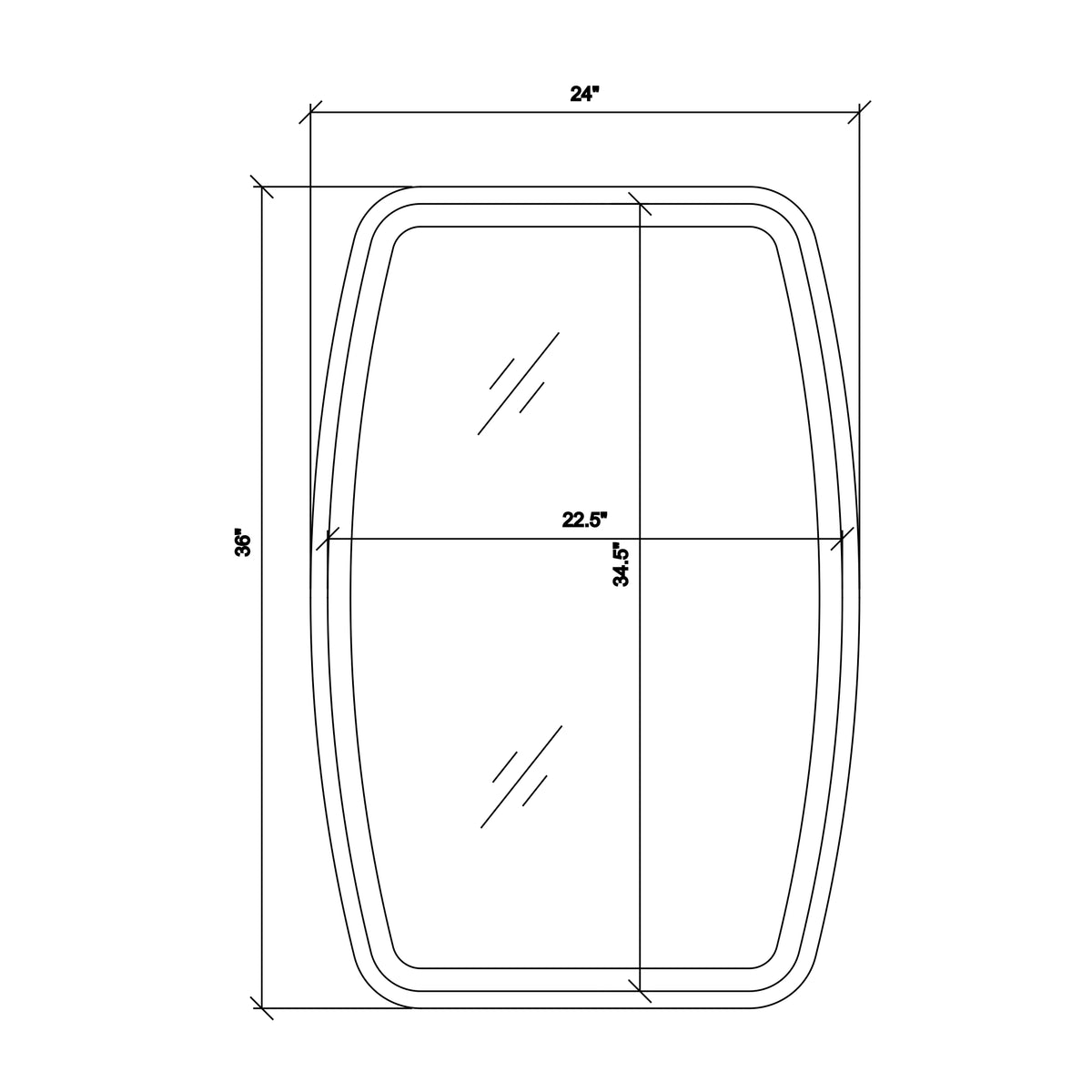 Lindee 24'' Mirror dimensions