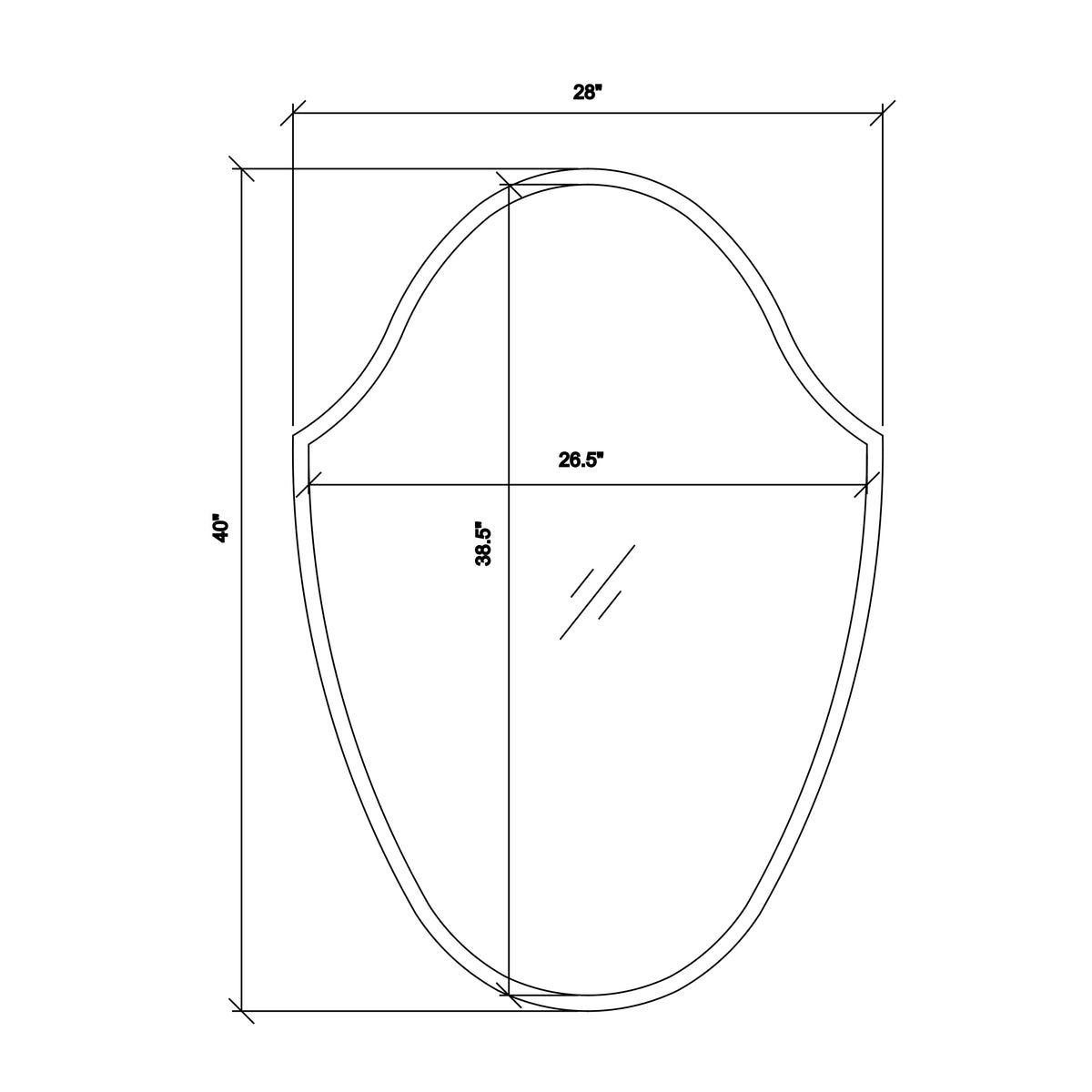 Lindee 28'' Mirror dimensions