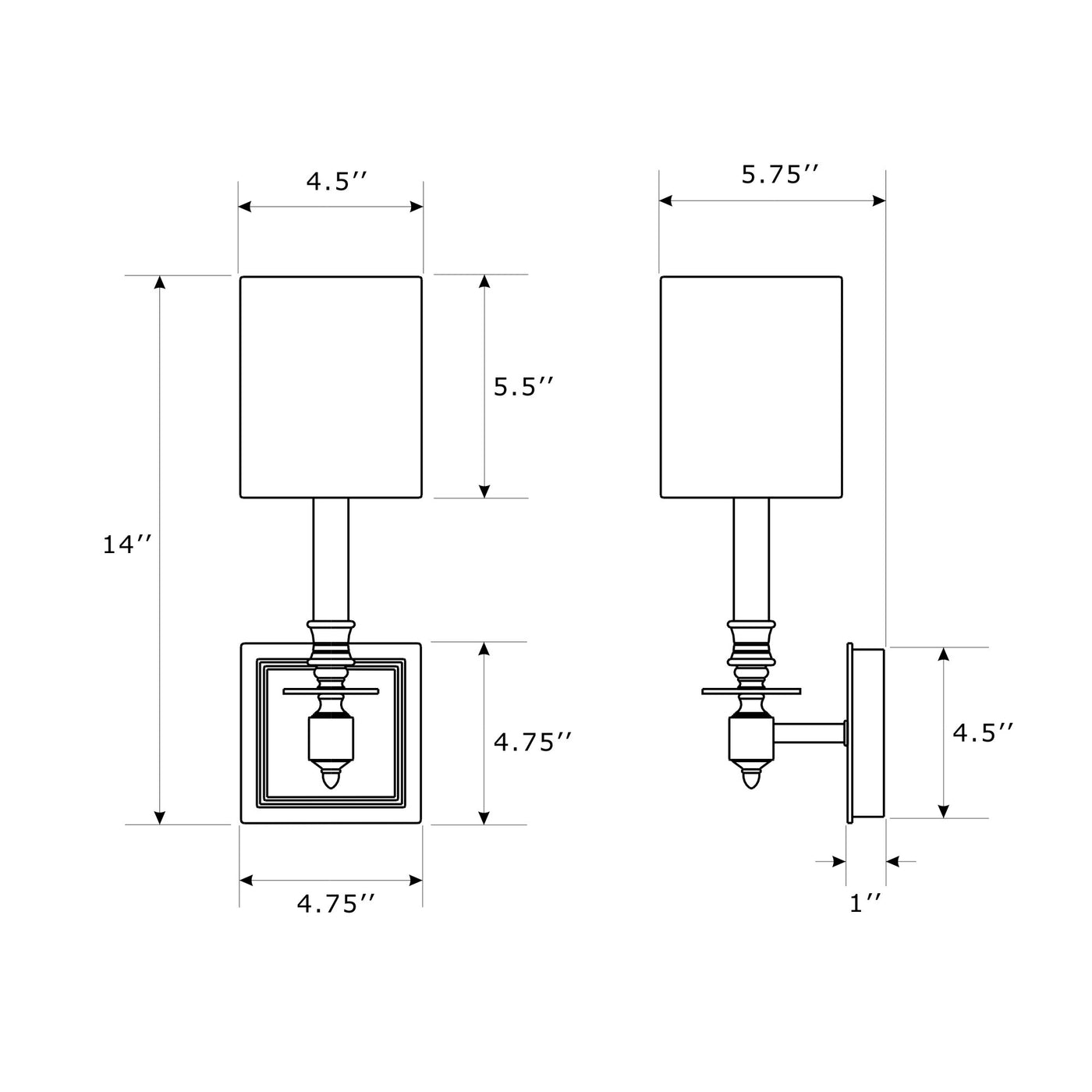 Lloyd 4.75'' Sconce dimensions