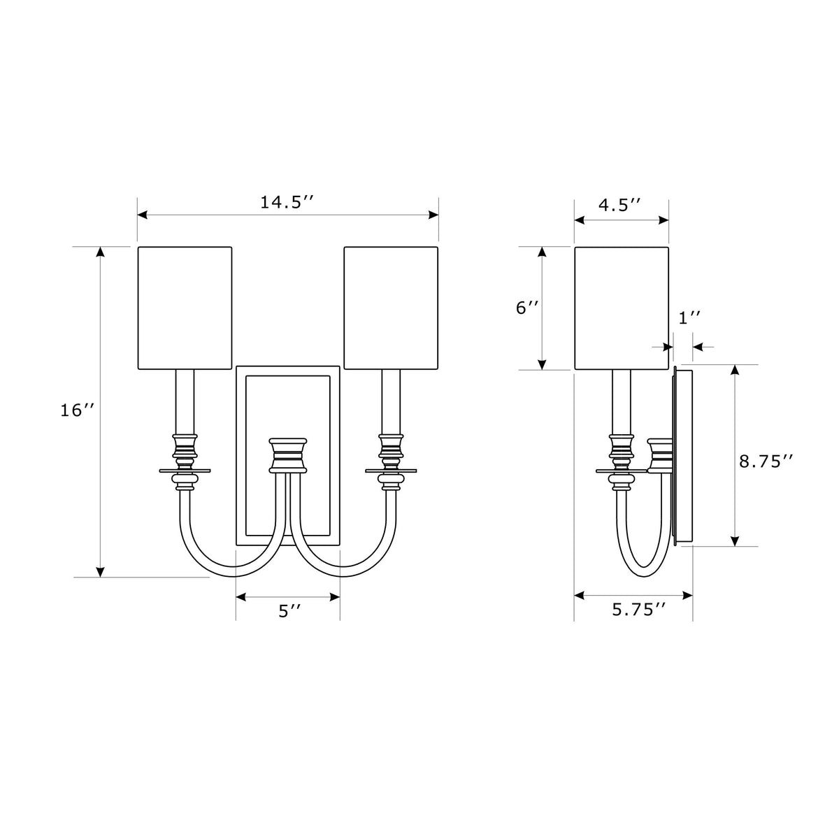 Lloyd 14.5'' Sconce dimensions