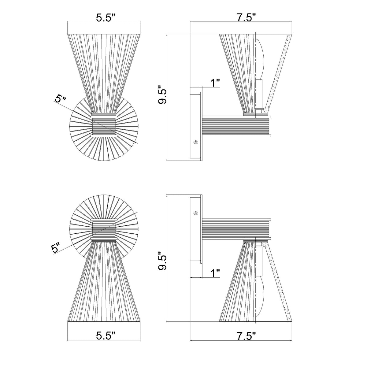 Lotus 5.5'' Sconce dimensions