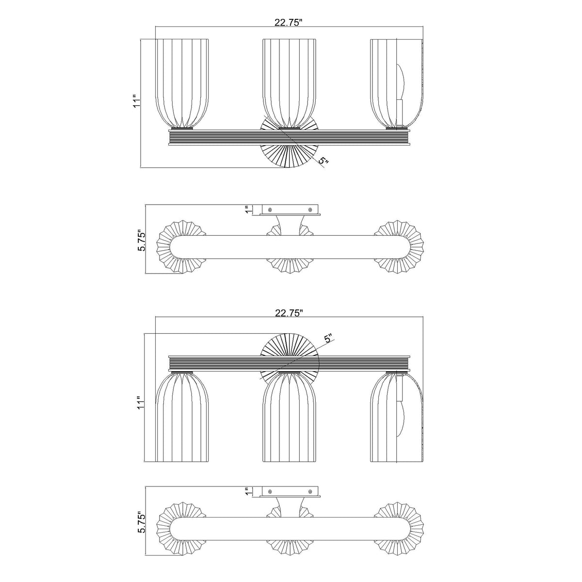 Lotus 22.75'' Bathroom Vanity dimensions