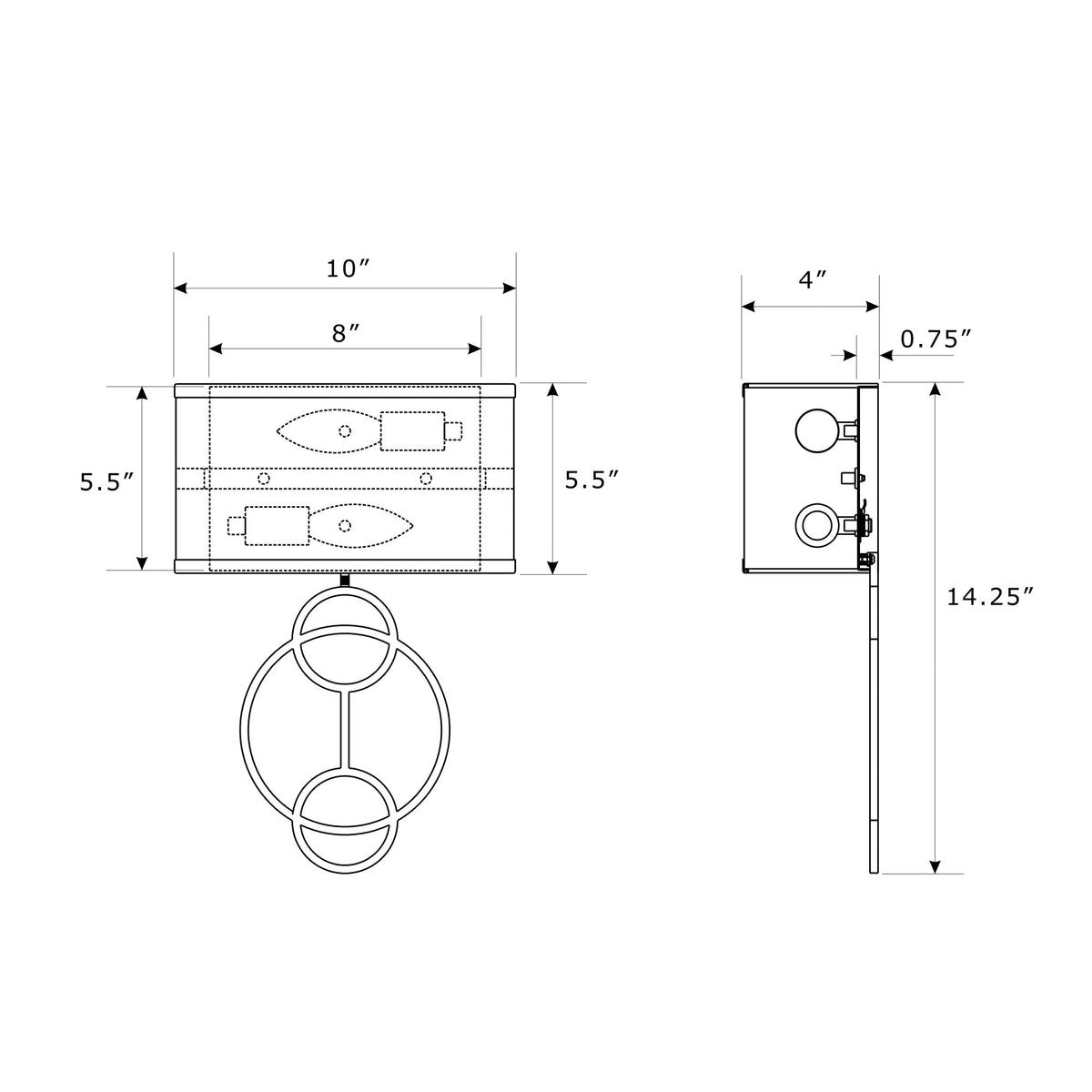 Laurel 10'' Sconce dimensions