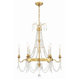Maizey 28'' Chandelier in Antique Gold - Front View (MAI-18606-GA)