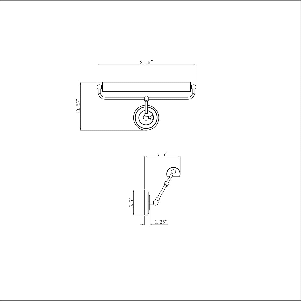 Miller 21.5'' Integrated LED Picture Light dimensions